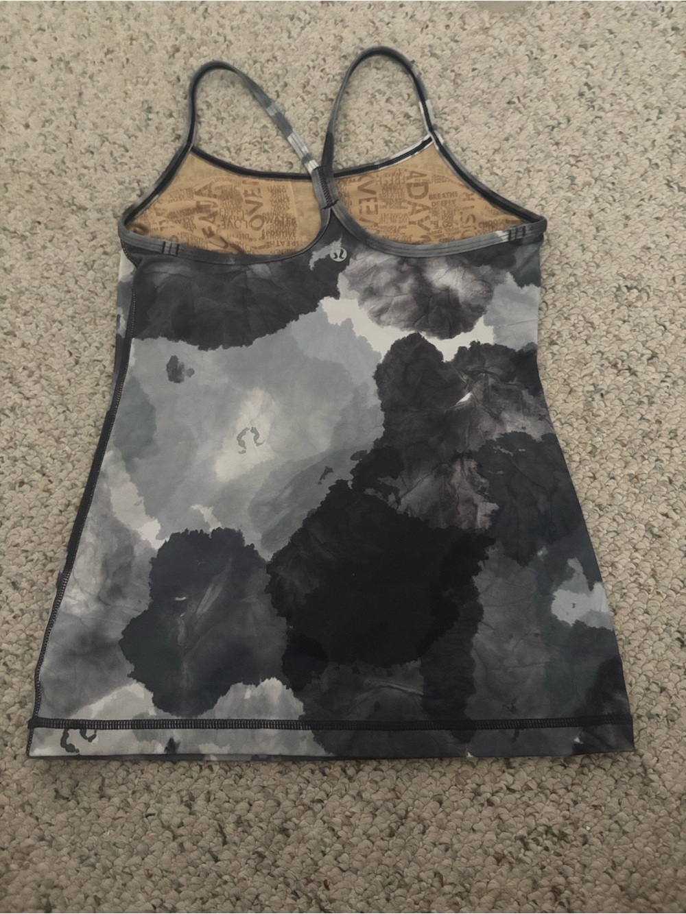 lululemon athletica Black and Gray Tie-Dye Tank Top - Picture 2 of 3